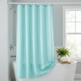 thumbnail image 6 of REGALWOVEN Plaid Textured Shower Curtain Sets, Modern Weighted Bath Curtain with 12 Hooks for Bathroom, Hotel Decor Light Blue 71"W x 71"L, 6 of 7