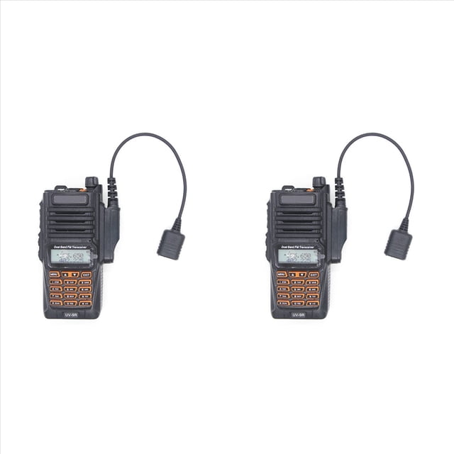 2X Cable Adaptador para UV-9R Plus UV-XR Resistente Al Agua Una 2 Pines UV-82 UV-S9 Walkie Talkie Auricular Mic