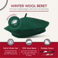 thumbnail image 3 of Minzimin Wool Beret Hat - Classic Stretchable - One Size Fits Most - Solid Color - Stylish Chic, 3 of 8