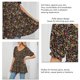 thumbnail image 5 of Top con cuello en V para mujer, mangas abullonadas, camiseta con estampado suave y cómodo para compras diarias tipo 1 S, 5 of 6