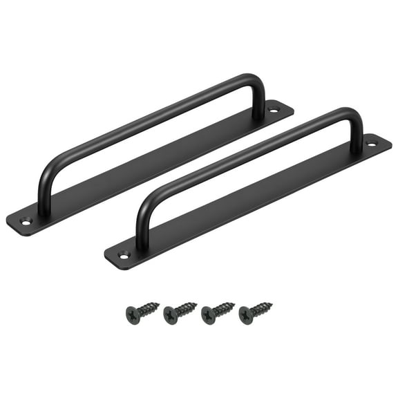 Uxcell 2Pack Barn Door Handles, 224mm / 9 Inch Hole Center Sliding Gate Door Pull Handle for Wardrobe Closet (Black)