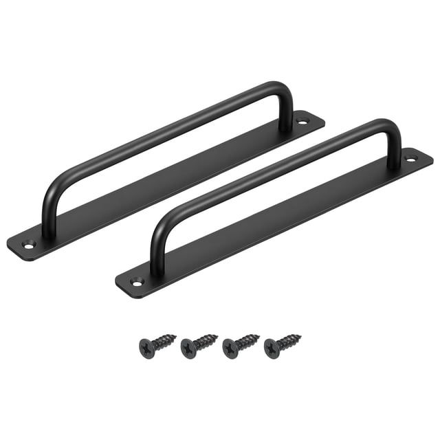 Unique Bargains 2Pack Barn Door Handles, 224mm / 9 Inch Hole Center Sliding Gate Door Pull Handle for Wardrobe Closet (Black)