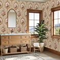 thumbnail image 4 of Peel and Stick Wallpaper Vintage Floral Pink Roses Ornate Frames Wall Mural 23.6in x 9.8ft Self Adhesive Removable Wall Paper Renter Friendly Wallpaper for Bedroom, 4 of 8