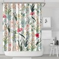 thumbnail image 2 of Floral Shower Curtain Watercolor Botanical Bathroom Decor Rustic Flower Design Fabric Bath Curtain for Tub Country Style Home Accessories with Hooks，72x84in(180*210cm), 2 of 5