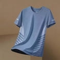 thumbnail image 7 of Men's Short Sleeve T-Shirts Lightweight Breathable Crewneck Classic Basic T Shirts Summer Comfy Regular Fit Gym Workout T Shirt Blue M, 7 of 7
