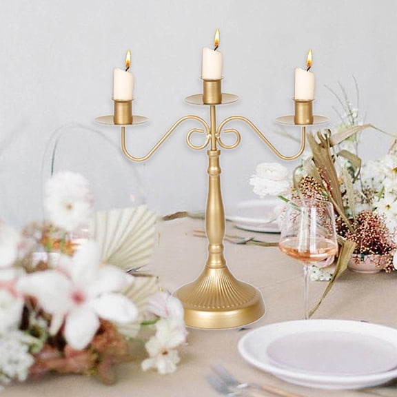 Konghyp Romantic Candlestick Table Decorations, Iron Candle Stand, Elegant Home Decor, Wedding Gift, Stylish Centerpiece for Dining Room, Rustic Brunch Ornaments
