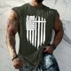 thumbnail image 2 of Summer Men's Solid Color Printed Sweat-absorbing Breathable Shoulder Expanding Sleeveless Vest S, 2 of 5