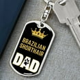 thumbnail image 6 of Cat Key Ring Brazilian Shorthair Cat Dad King Keychain Stainless Steel or 18k Gold, 6 of 10