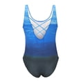thumbnail image 6 of Hontri Swimwears One Pieces, Womens Swimming Costume Padded Swimsuit Monokini Push Up Bikini Sets Swimwear Blue L under $10, 6 of 8