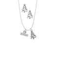 thumbnail image 2 of Delight Jewelry I 'Heart' Running Silver tone Zig Zag Christmas Tree Charm Necklace and Stud Earrings, 2 of 4