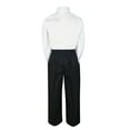 thumbnail image 4 of 2pc Set Baby Boy Toddler Kid Teen Wedding White Black Pants Formal Suit sz S-20, 4 of 5