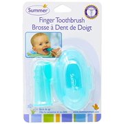 Summer Infant Finger Toothbrush with Case, Teal/White