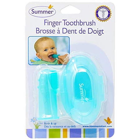 Summer Infant Finger Toothbrush with Case, Teal/White