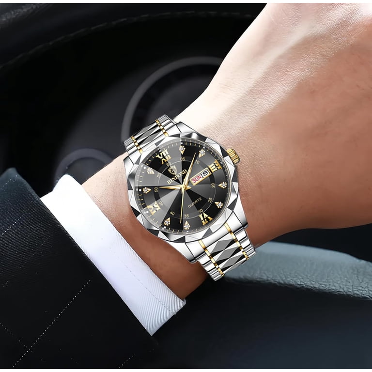 Analog Quartz Watch Stainless Steel Waterproof Calendar Business Wrist Watch Amazon.com: Man Quartz Watch Light Luxury Stainless Steel  main image 2