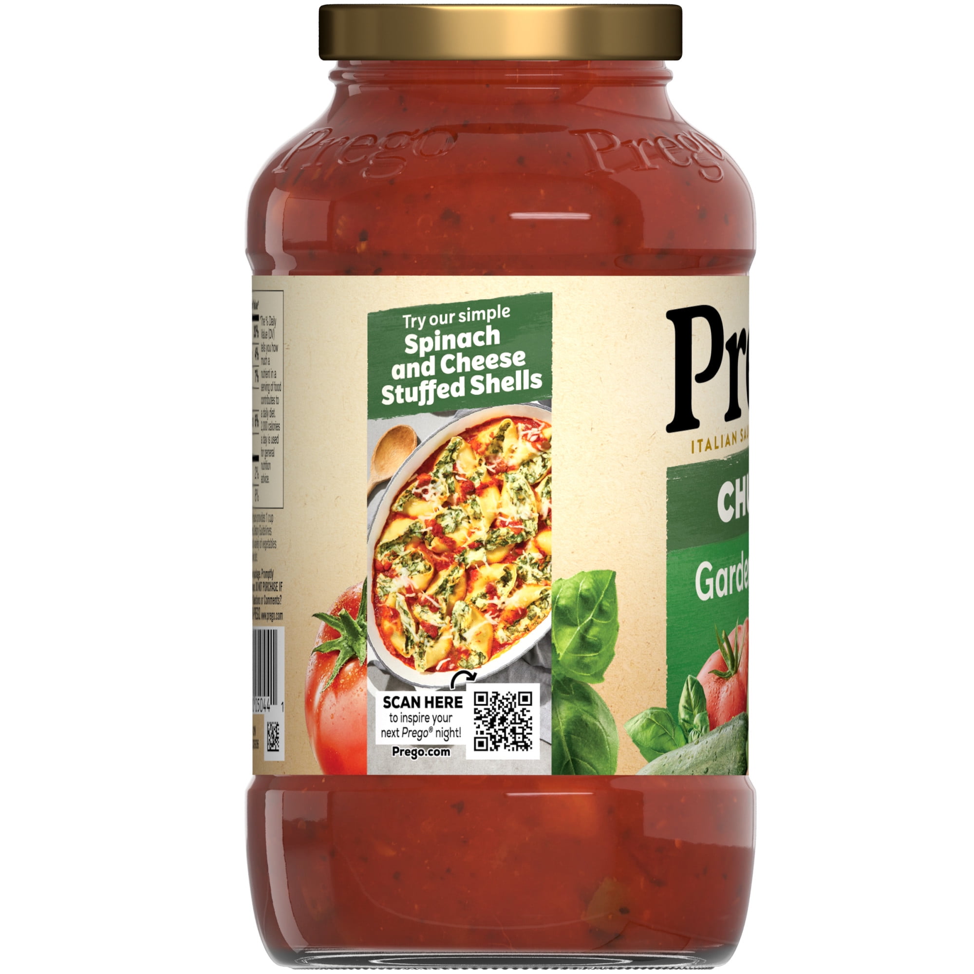 (6 pack) Prego Chunky Garden Combo Spaghetti Sauce, 23.75 oz Jar