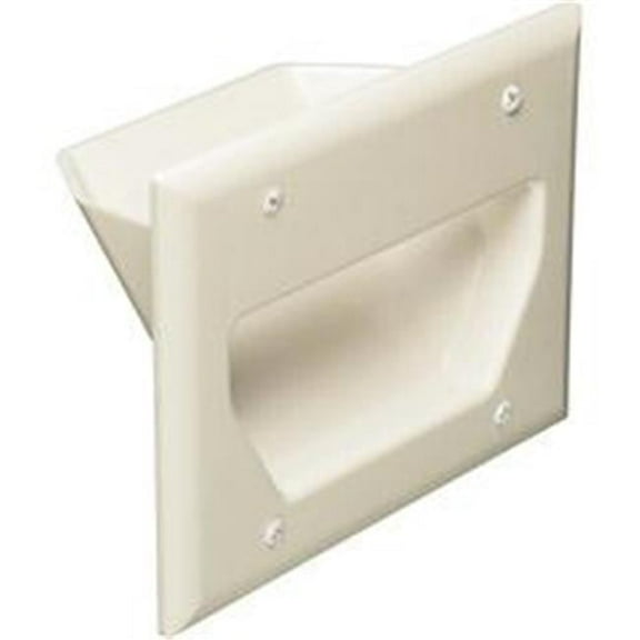 3-Gang Recessed Low Voltage Cable Plate - Lite Almond