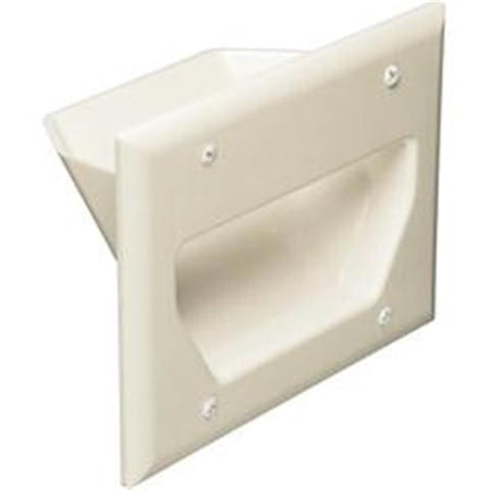 3-Gang Recessed Low Voltage Cable Plate - Lite Almond
