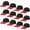 Black/Red, variant on Wholesale 12-Pack Baseball Cap Adjustable Size Plain Blank Solid Color Assorted 1