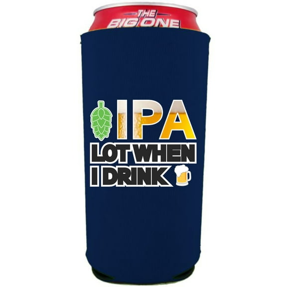 IPA Lot When I Drink Funny 24/25oz Large Can Coolie (Navy)