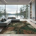 thumbnail image 2 of ODIKA 8'x10' Washable Area Rug Aesthetic With Vintage Palm Frond Medallion Snake Tropical Jungle Playful for King Size Bedroom Under Bed, Master Suite, Non-Shedding, Easy Care, 2 of 7