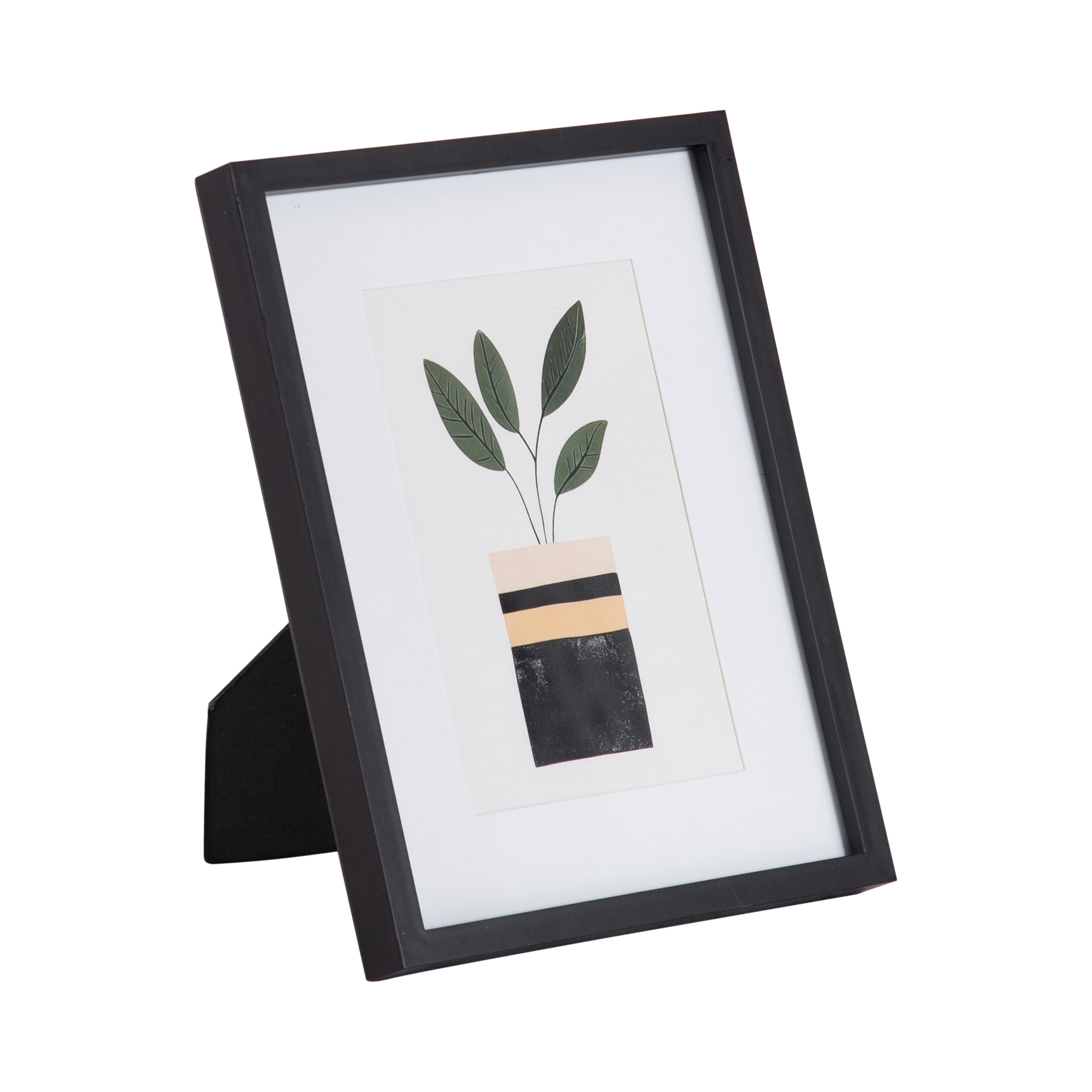 DesignOvation 6x8 Matted for 4x6 Linear Black Decorative Tabletop Picture Frame