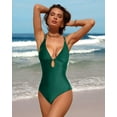 thumbnail image 6 of Women's Deep V Neck One Piece Swimsuit Lace-up Back Monokini Bathing Suit, 6 of 6