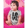 thumbnail image 2 of Love W Flowers Bodysuit Infant -Smartprints Designs,  6 Months, 2 of 4