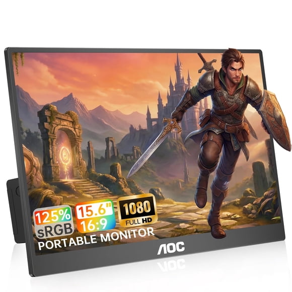 Moniteur Portable AOC 15,6 Pieds' FHD 1080P IPS 125 % sRGB avec HDR