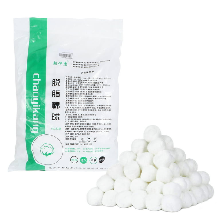 Coloured Cotton Wool Balls 1 Bag/500g Colored Cotton Balls Makeup Cotton Balls Degreasing Cotton Ball for for Face Cleansing & Makeup Removal Beauty S