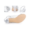 thumbnail image 2 of BLISSFUL STEP Peep Toe Flower Rhines Slingback Clear Block Heels Sandals for Women Silver 5.5, 2 of 6