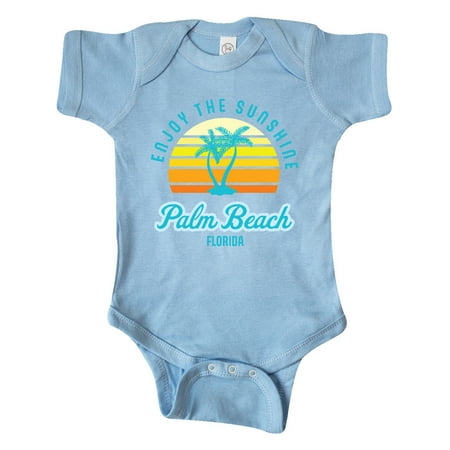 

Inktastic Summer Enjoy the Sunshine Palm Beach Florida in Blue Gift Baby Boy or Baby Girl Bodysuit