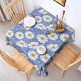thumbnail image 2 of Blue Daisy Flower Pattern Square Tablecloth,Waterproof Square Table Cover,Wipeable Spillproof Washable Table Cover for Home Kitchen Party Decor 52"x52"(132x132cm), 2 of 6