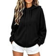 thumbnail image 3 of Drawstring Hoodie Sweatshirts for Women,Oversized Full Zip Long Sleeve Drop Shoulder Casual Sweatshirt,Vacation Travel Outfit, 3 of 6