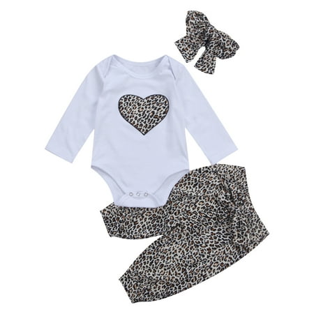 

IZhansean Newborn Kid Baby Girl Leopard Clothes Jumpsuit Romper Bodysuit Pants Outfit Set White 18-24 Months