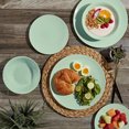 thumbnail image 2 of Tabletops Gallery 12 Piece Light Green Melamine Dinnerware Set Plates Bowls for Indoor/Outdoor Use, Service for 4, Mint, 2 of 6