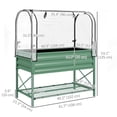 thumbnail image 3 of Outsunny Metal Raised Garden Bed with Cover, Green, 3 of 10