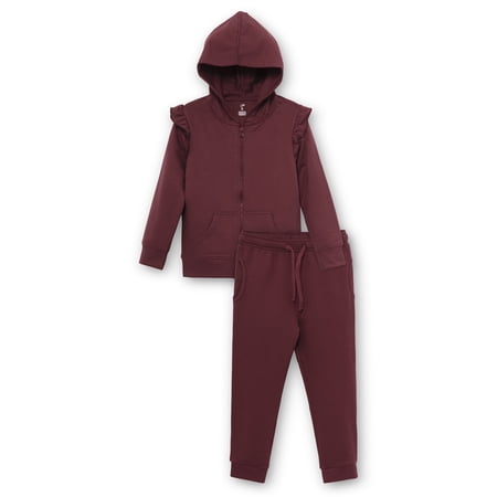Little Star 100% Organic Cotton 2-Piece Toddler Girl Hoodie and Pant Set