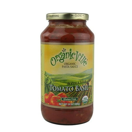 (3 Pack) Organicville Organic Pasta Sauce Gluten Free Tomato Basil 24 oz - Vegan (3 pack)