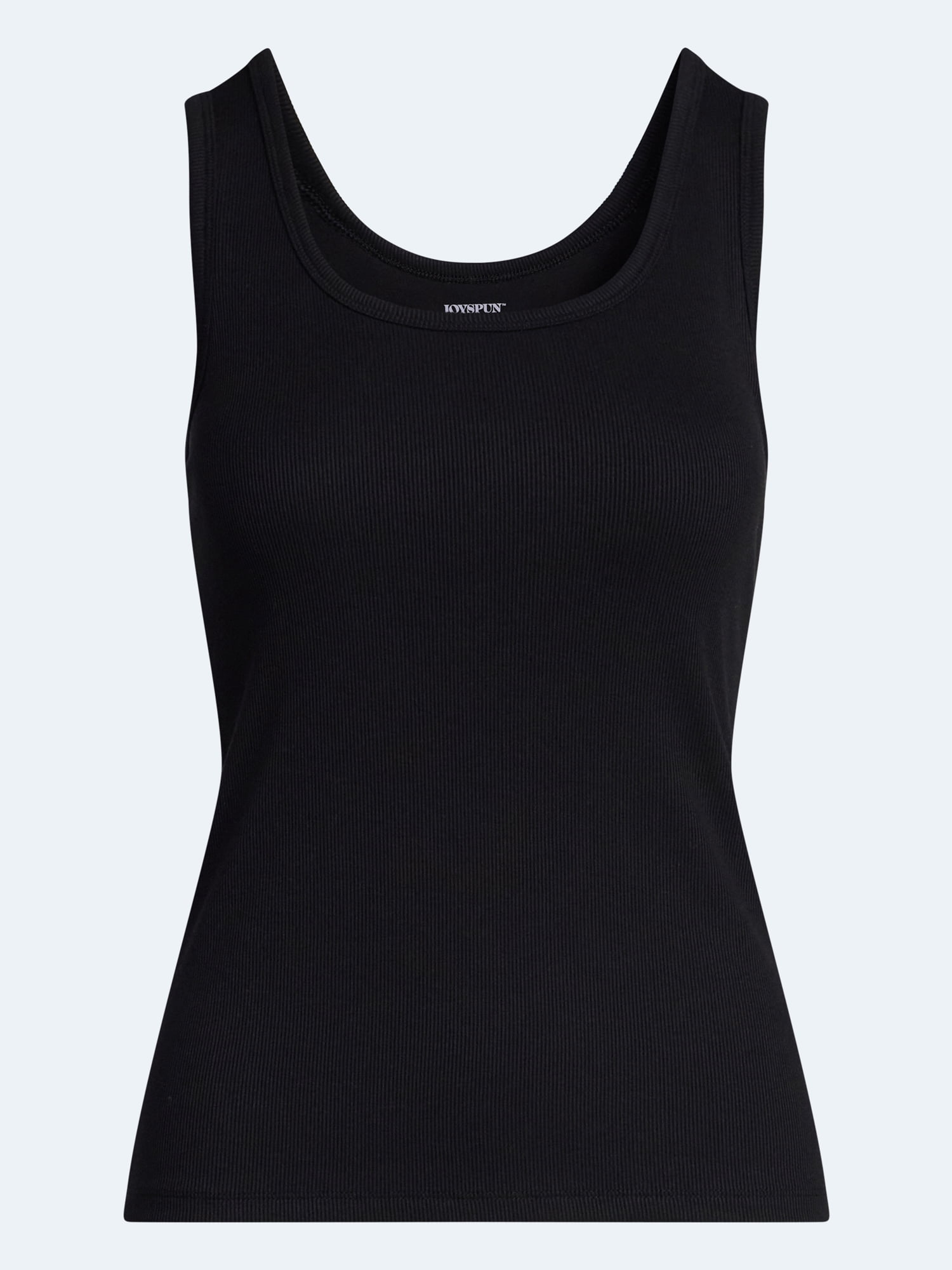 Joyspun Women's Ribbed Tank with Inner Bra, Sizes XS-3X