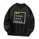 thumbnail image 5 of Hombres Mujeres Sudadera con cuello redondo Tops Y2K Cuello redondo Ropa deportiva Negro Jersey holgado para el trabajo Deportes Compras Otoño Salir , negro, l, 5 of 10