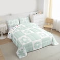 thumbnail image 3 of Homewish Vintage Flowers 3 Pieces Queen Comforter Set for Teens Boys Girls,Retro Floral Ultra Soft Bedding Sets,Geometric Plaid Grid Bedding Comforter Set,Super Cozy Room Decor,Reversible, 3 of 8