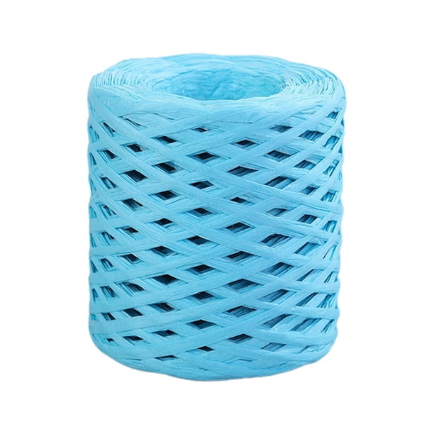 Rollo de cinta de papel de de 200M, adorno reciclable duradero para tejer, regalos, ganchillo, floristería, caja de embalaje artesanal Azul Soledad Cinta de papel de rafia