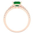 thumbnail image 4 of Clara Pucci 18K Rose Gold 3.4 Simulated Emerald Engraveable Engagement Ring + Wedding Band Set, 4 of 7
