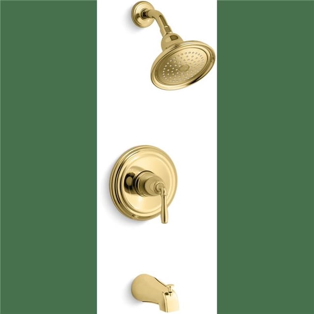 Kohler K-TS395-4-PB Devonshire Tub & Shower Trim Package with Single Function Shower Head, Rite-Temp Pressure Balancing Technology, Vibrant Polished Brass
