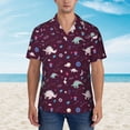 thumbnail image 4 of Balery Space Dinosaur Print Men's Hawaiian Shirts Short Sleeve Beach Shirt Relaxed Fit Vacation Button Down Shirts-, 4 of 9