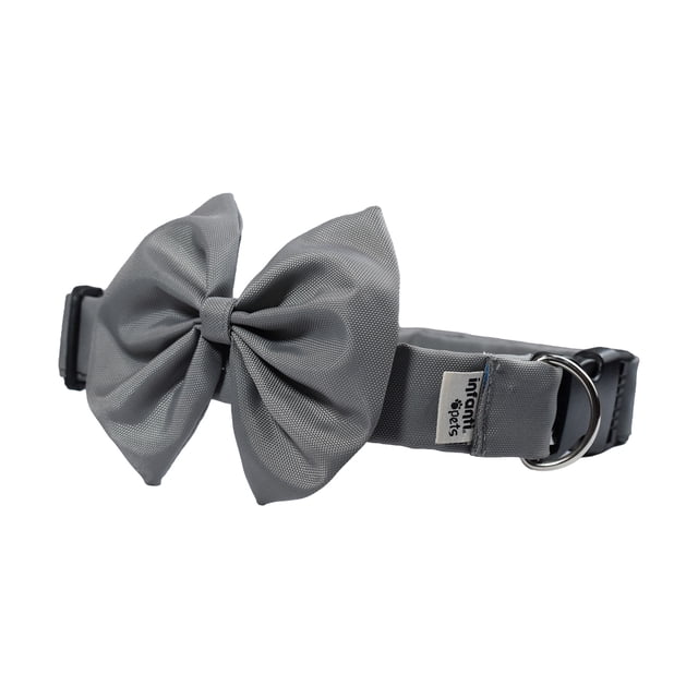 Collar con moño Infanti Pets gris grande