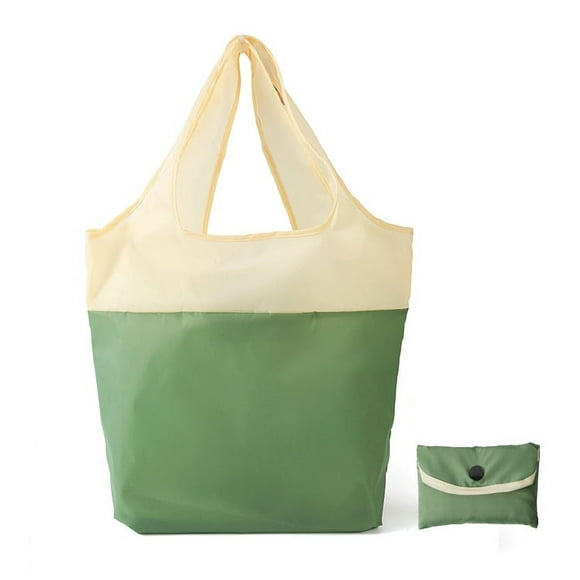 Sac Fourre-Tout de Magasinage Écologique et Résistant à l'Eau : Sac d'Épicerie Pliable en Polyester Régénéré RPET avec Grande Capacité de 30 kg, Design Vertical Portable pour un Usage Polyvalent à l'Intérieur et à l'International – Vert Bambou