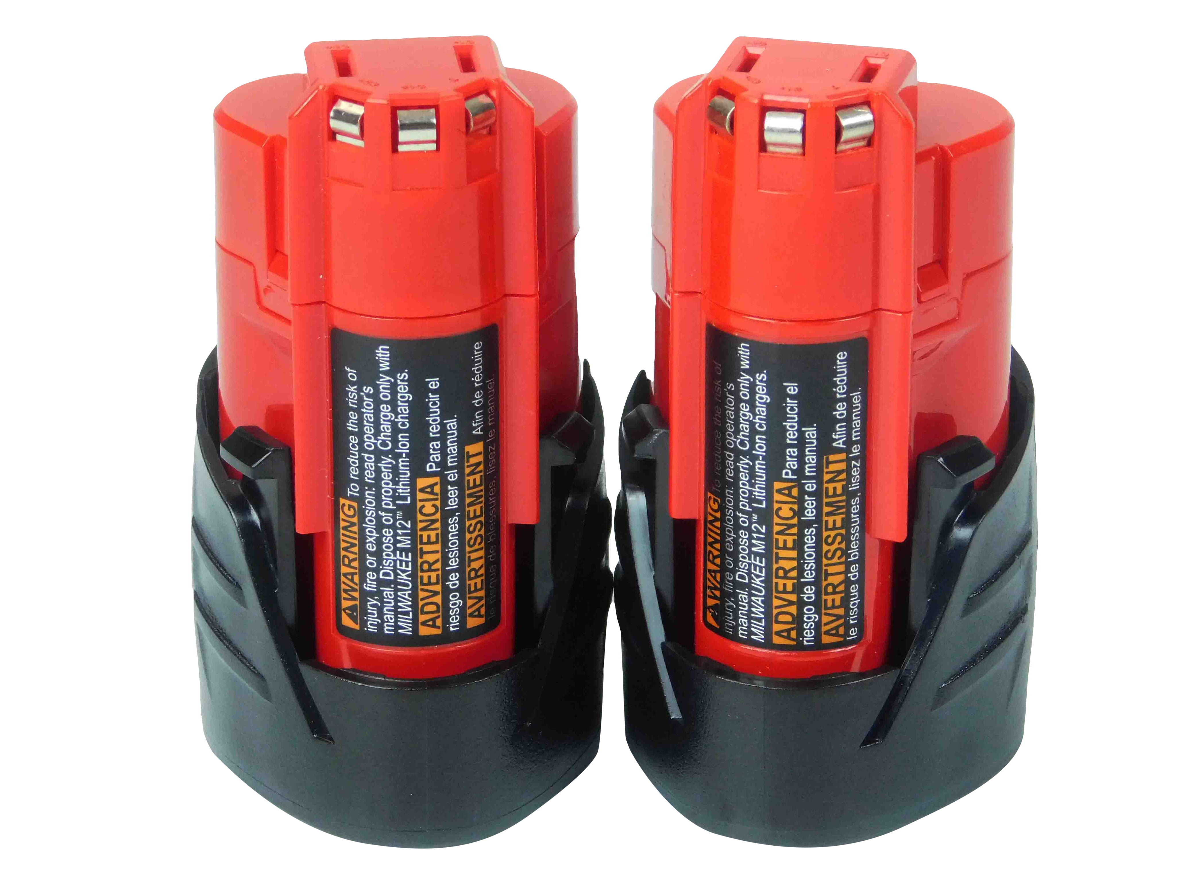 Milwaukee 48-11-2420 M12 2.0 Ah MAX Lithium Ion Battery Pack Two Pack