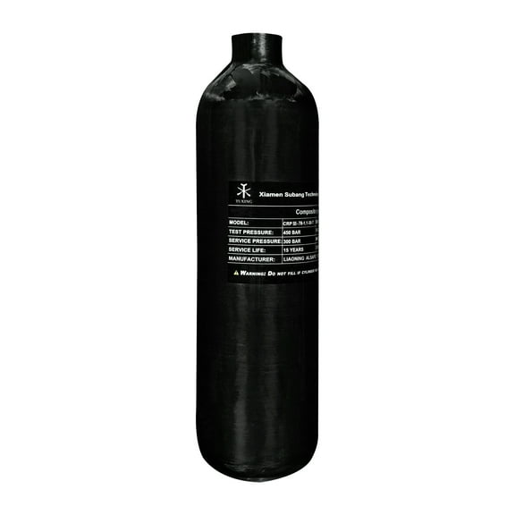 TUXING 4500Psi Carbon Fiber Air Tank 1.1L 67Cu in 1100cc Pcp HPA Bottle,Gas Cylinder,Paintball Hunting for PCP Air Rifle Gun Daystate and FX Thread M18 * 1.5