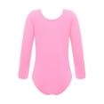 thumbnail image 2 of Xnihocha Kids Girls Fleece-Lined Long Sleeves Ballet Modern Dance Gymnastic Leotard Solid Color Pink 170, 2 of 7